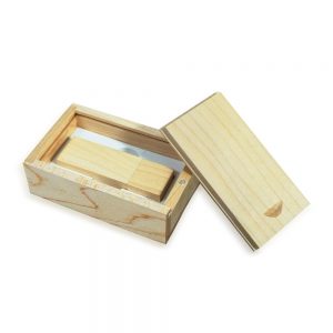Kit caixa e pen drive madeira