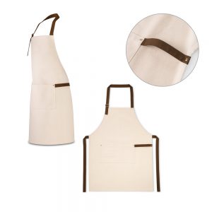 Avental de algodão com detalhes em metal