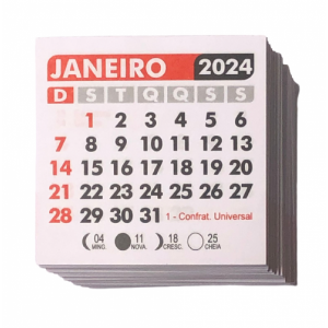 Mini calendário personalizado