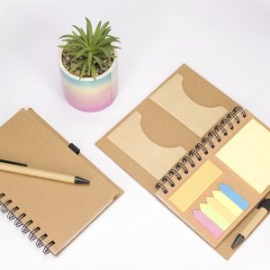 Caderno Ecológico com Autoadesivos e Caneta